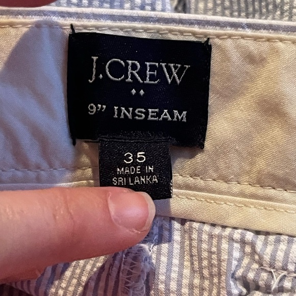 J crew factory blue and white striped seersucker cotton shorts - Picture 4 of 6